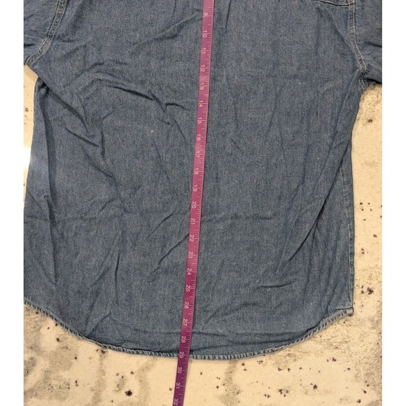 VTG Y2K Quizz Again Womens Blue Denim S Button Up Embroidered Animals Grannycore - Picture 7 of 7